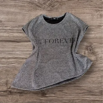 Tee shirt brillant noir et argenté