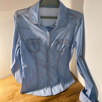 Chemise longue effet jean