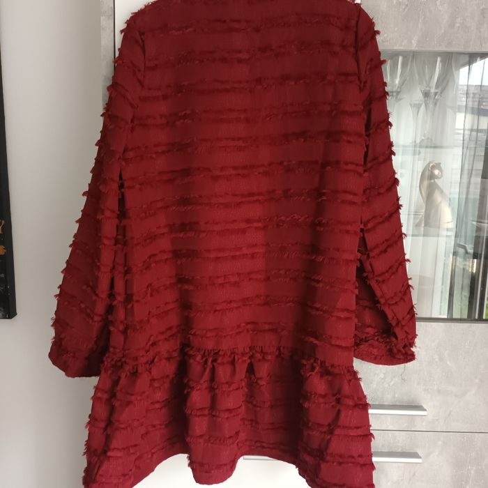 Jolie robe casual T40 à franges bordeaux ..polyester - photo numéro 10