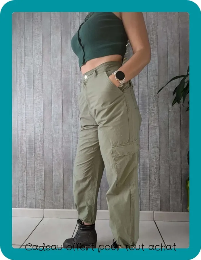 pantalon cargo Kaki Jennyfer Taille S - photo numéro 9