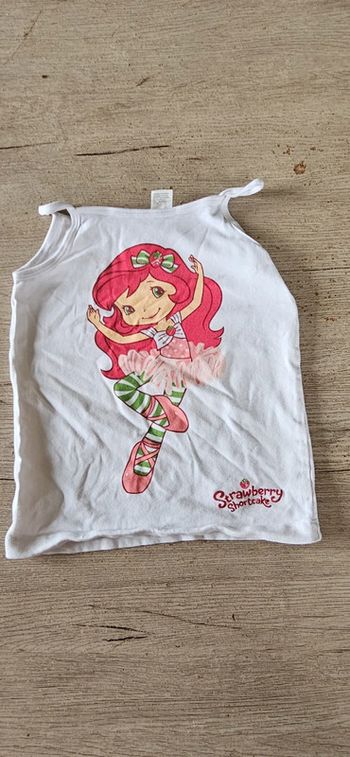 Débardeur blanc Charlotte aux Fraises de chez H&M, taille 4/6ans, nickel