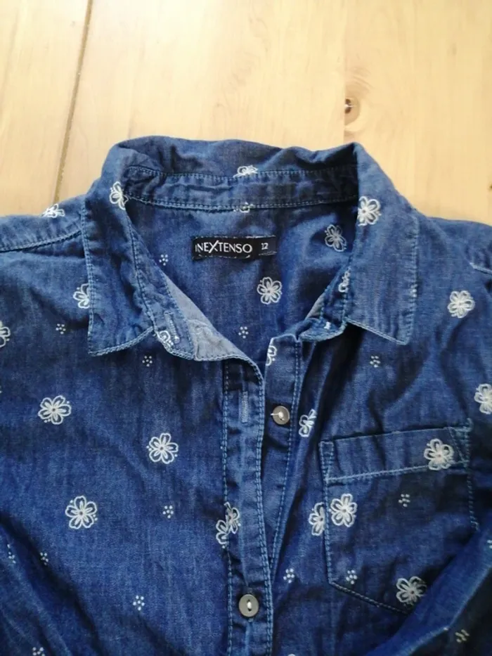 Chemise jeans à fleur - photo numéro 2