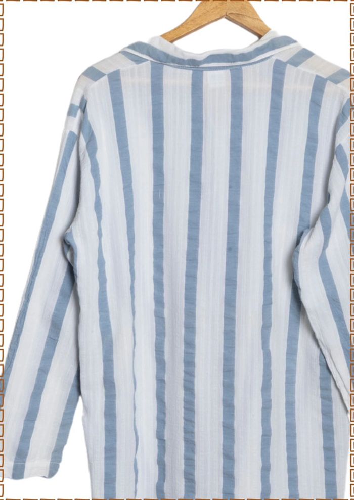 Chemise rayée bleu et blanc Boomil Taille L/XL (convient à un S/M oversize) - photo numéro 6