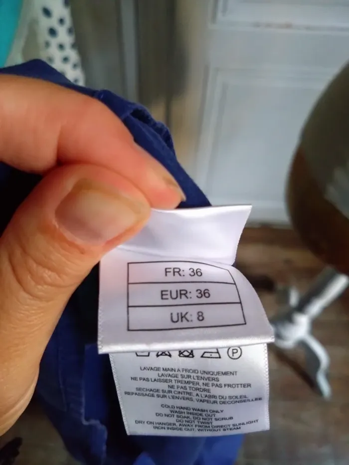 Robe d'été Ekyog T36 – bleue dentelle, soie 100%, chic - photo numéro 8