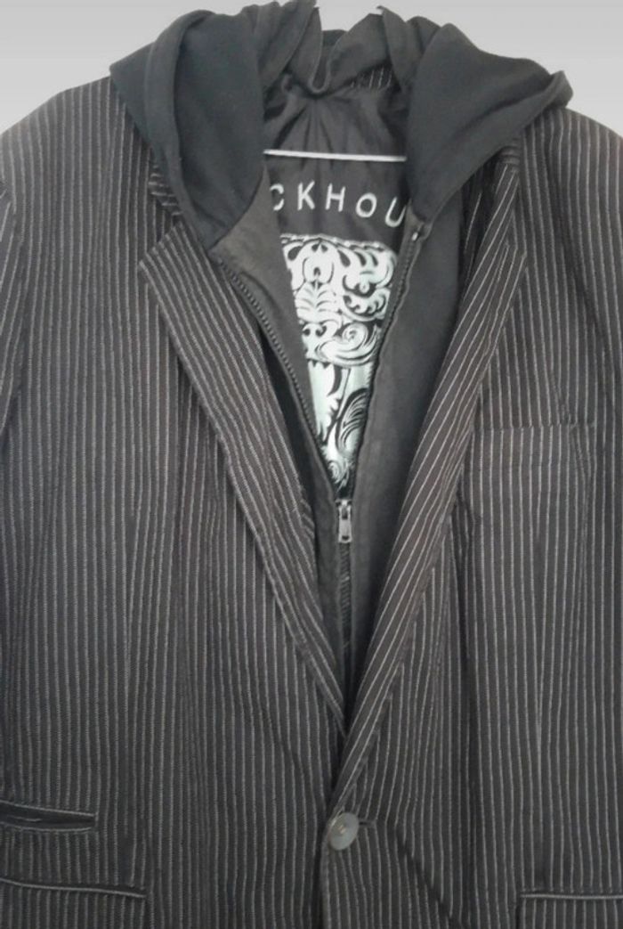 veste noire de costume avec sweat intégré à capuche - photo numéro 2