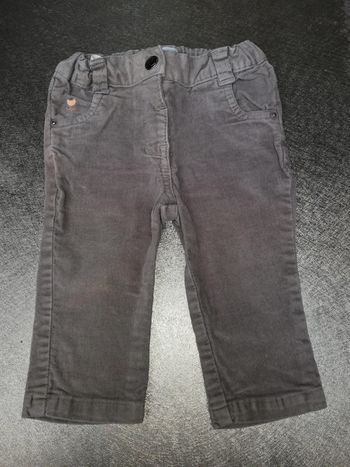 Pantalon velours gris 9 mois fille in extenso
