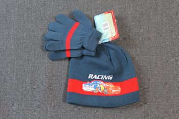 ensemble bonnet gants cars disney bleu