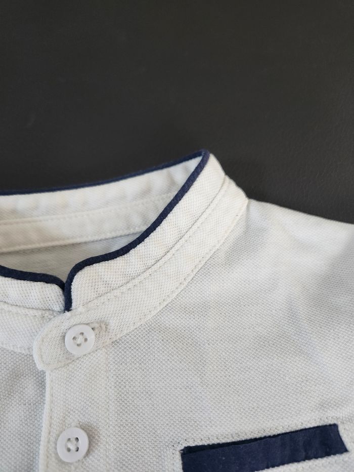 Polo t-shirt ceremonie autre garçon okaidi 4 ans blanc - photo numéro 4