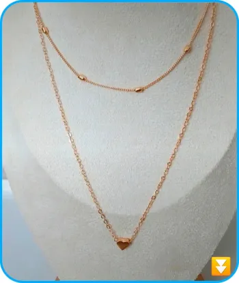 Collier double rang doré cœur – inspiration Lou.Yetu