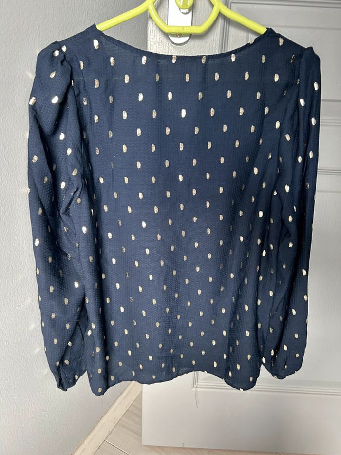 Blouse Naf Naf Marine lurex T. 38 - photo numéro 2