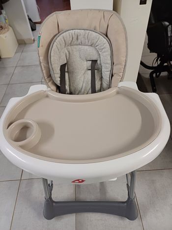 Chaise haute Prémaman beige et blanche