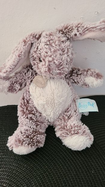 Doudou lapin marron chiné  baby nat