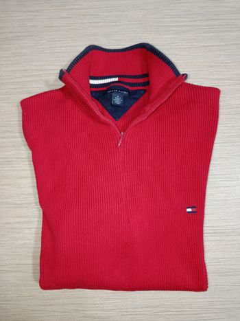 Pull 1/4 zip Tommy Hilfiger femme Rouge taille M
