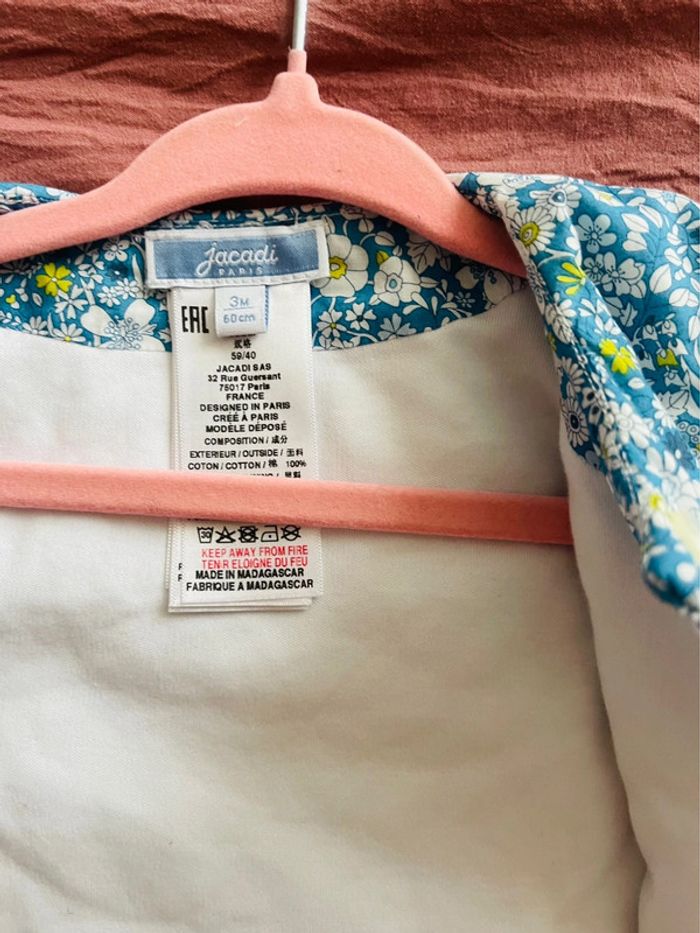 Jacadi 3 mois – Gilet + combinaison col Liberty – Excellent état - photo numéro 6