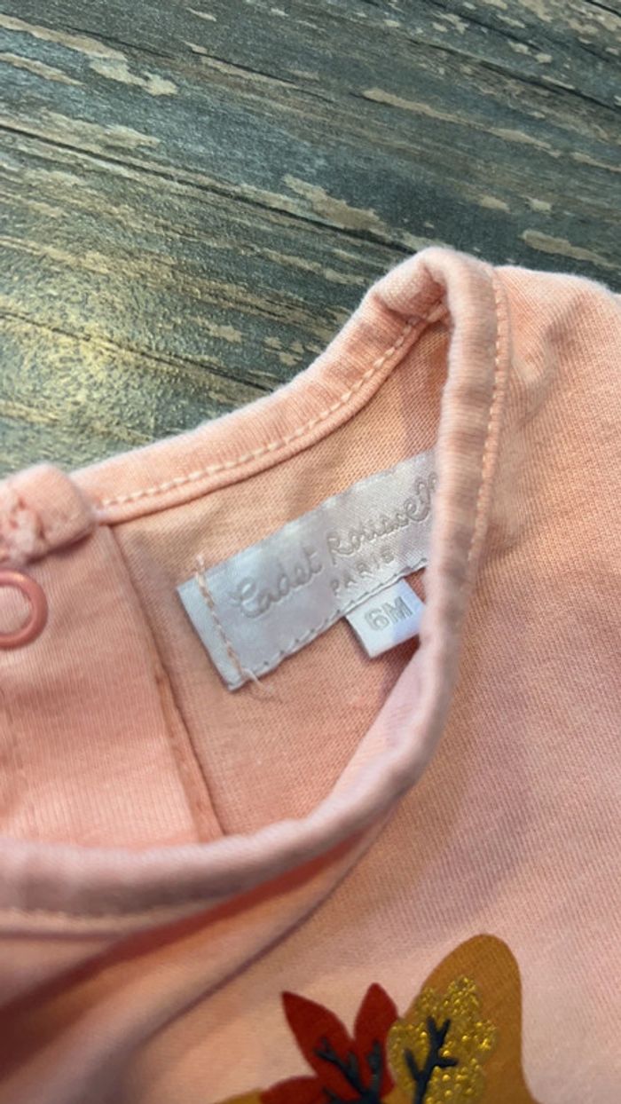 T shirt manches longues cadet rousselle 6 mois très bon état - photo numéro 2