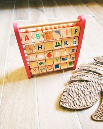 🧮 Jouet éducatif - Imagier et boulier abaque en bois 3 en 1 - marque Oxybul 
