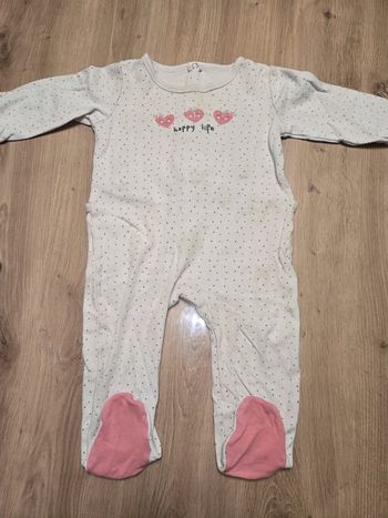 Joli pyjamas / grenouillère en coton fille 12 mois
