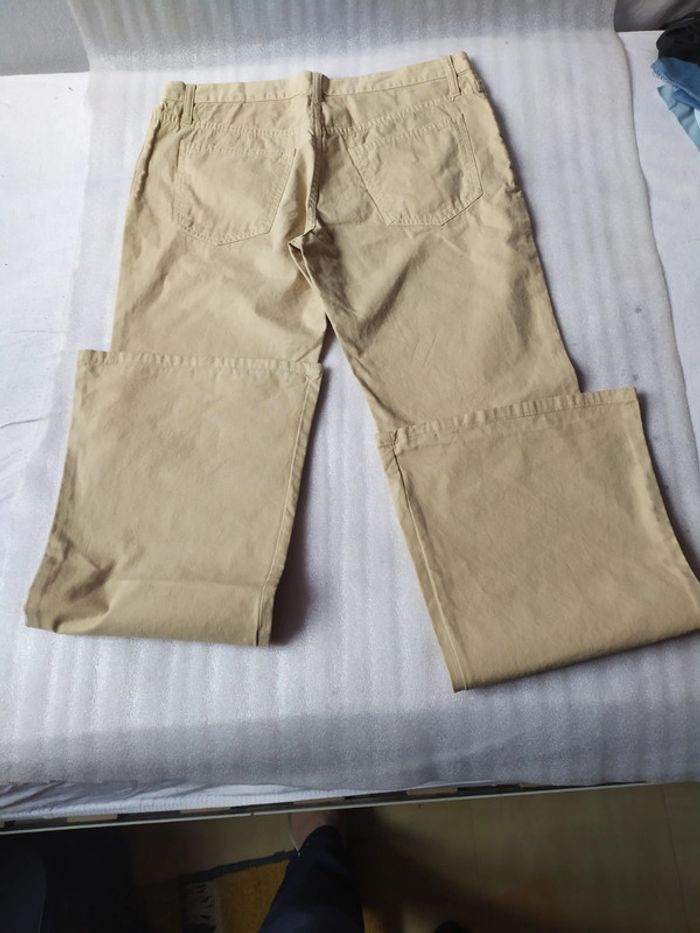 Pantalon beige evasë Benetton 46 neuf - photo numéro 2