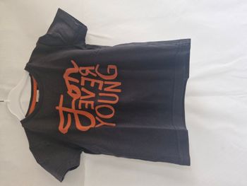 T-shirt manches courtes 3 ans Tape à l’œil Noir orange Texte Forever Young