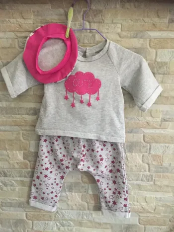 Ensemble Sweat sarouel béret 12M