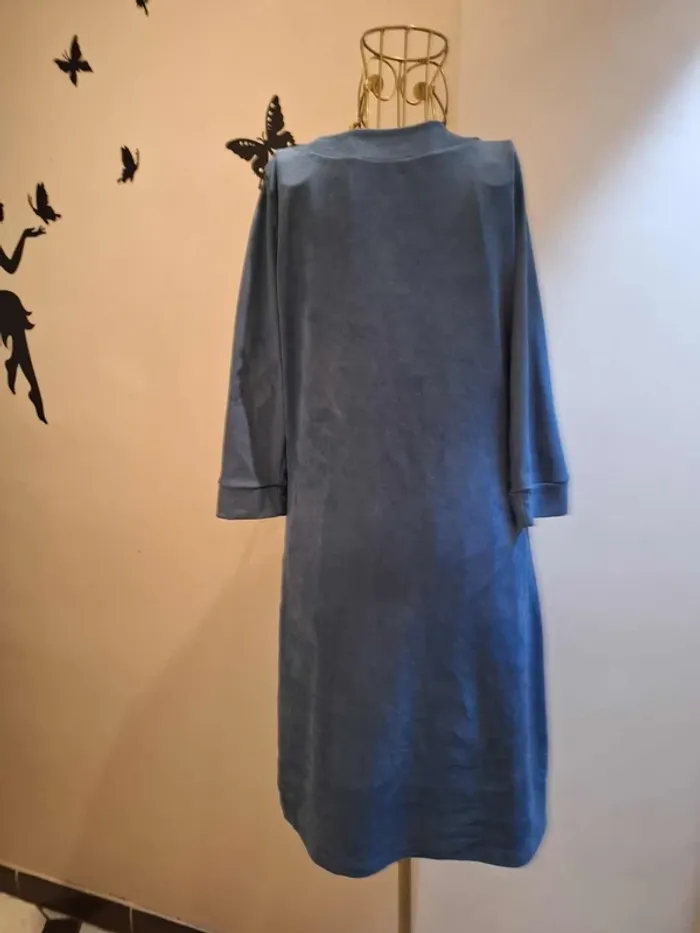 Robe en suédine bleue - Made in France - photo numéro 3