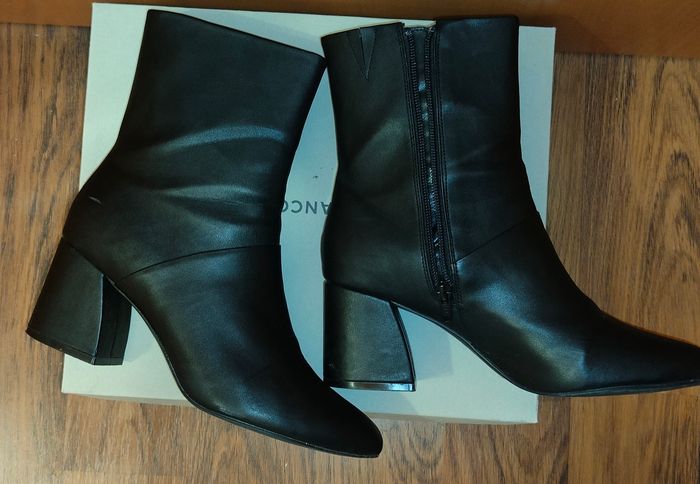 Bottines noires à talons carrés BIANCO - photo numéro 2