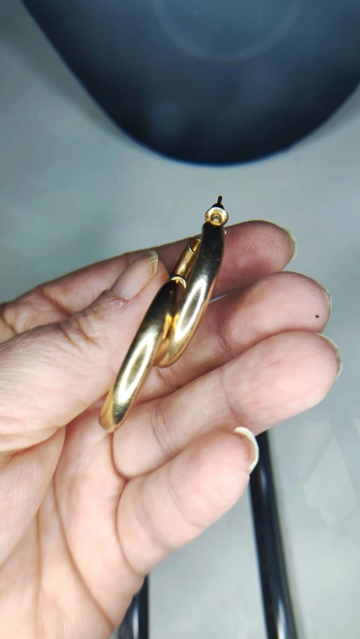 Créoles rondes dorées - photo numéro 6