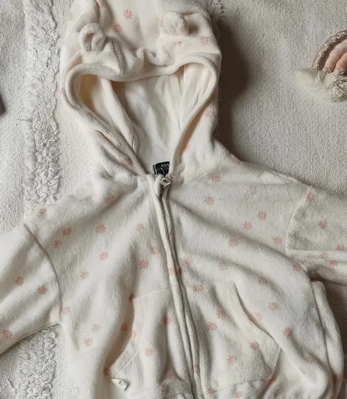 Ensemble jogging velours fille 6 mois - photo numéro 2