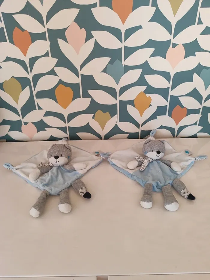 Doudou plat chat renard tex