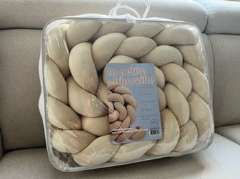 Tour de lit tressé beige 3m
