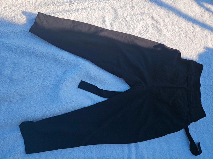 Pantalon Fluide paperbag Noir - photo numéro 9