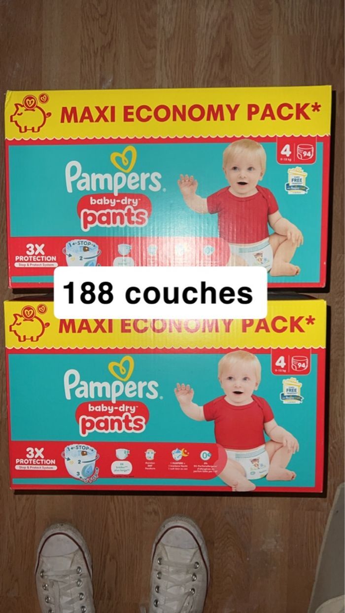 2 Carton  Couche Pampers taille 4 pants