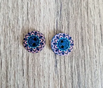 Lot de 2 boutons en bois vintage