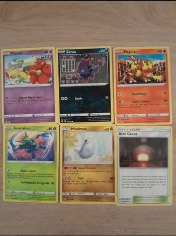 Lot de 6 cartes pokémon