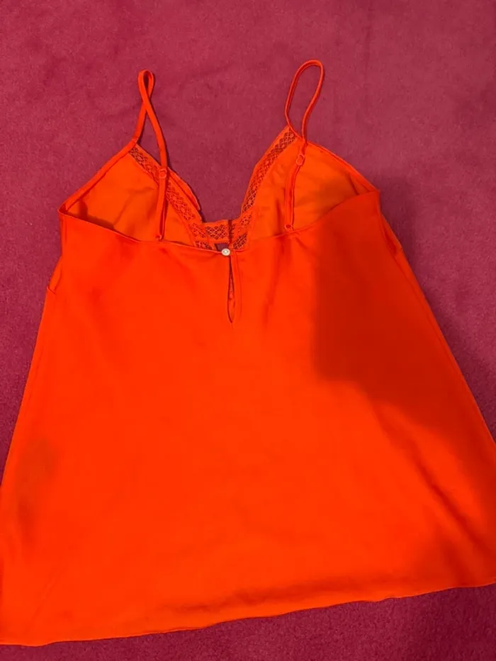 Lot de 2 top satin Darjeeling 40 noir orange 15 e les 2 - photo numéro 5