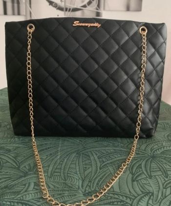 Sac à mains matelassé noir / cabas / fourre tout