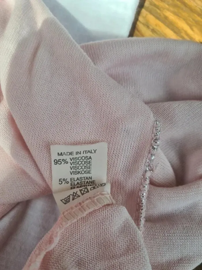 Pull fin avec doublure amovible. Rose pâle. Made in italy. Taille unique - photo numéro 2