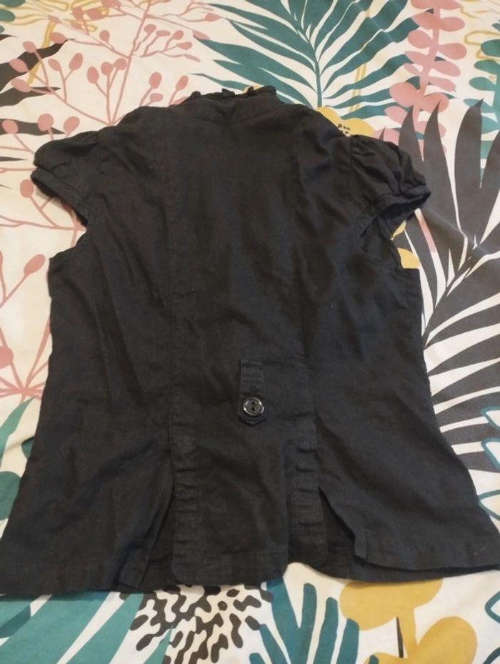 Gilet  manche courte en lin New look femme noir - photo numéro 3