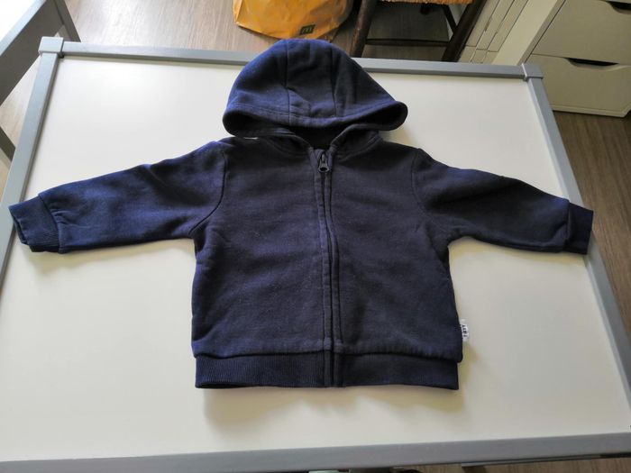 Ensemble 2 pièces (Sweat zippé à capuche + pantalon jogging, Bleu marine) 9 mois (74 cm) Kiabi - photo numéro 3
