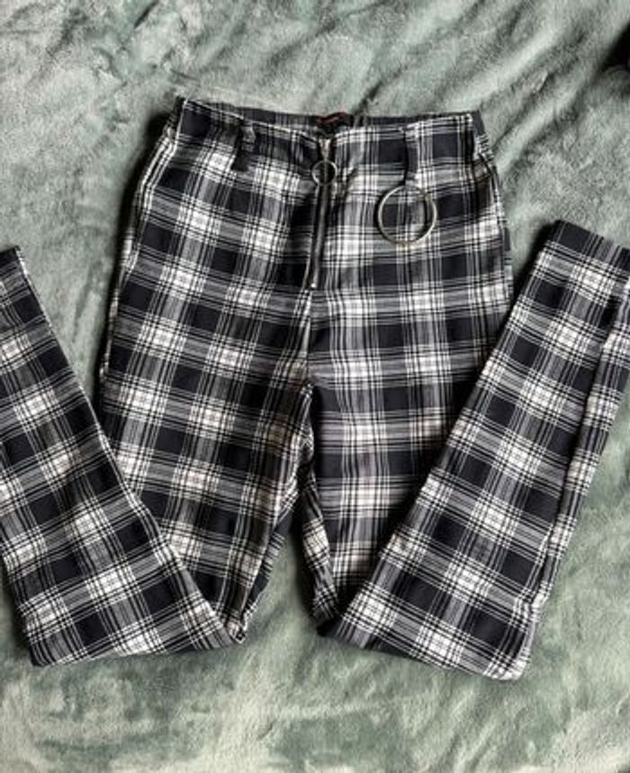 Pantalon à carreaux taille haute - photo numéro 6