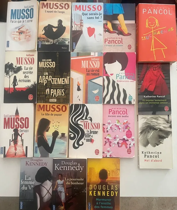 Lot de 18 livres poche pour l’été : Musso Pancol et Douglas Kennedy