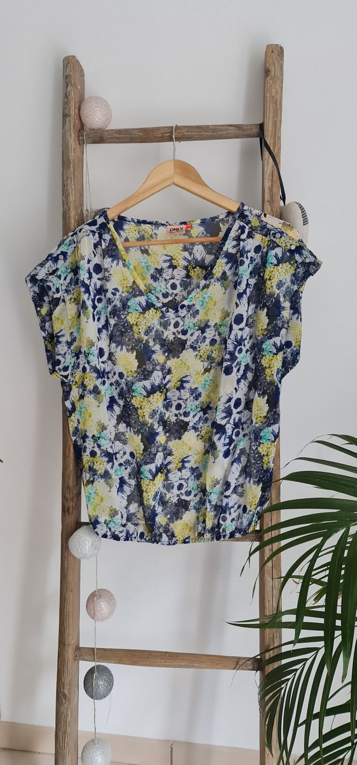 Blouse fleurie champêtre estivale Only taille 40 L