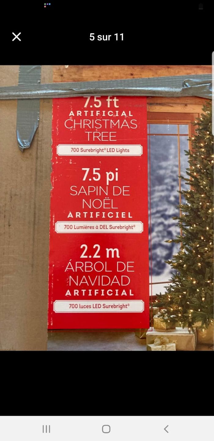 Sapin artificiel Aspen pré-illuminé de 2,3 m (7,5 pi) avec 700 lumières DEL SureBright à effets - photo numéro 5