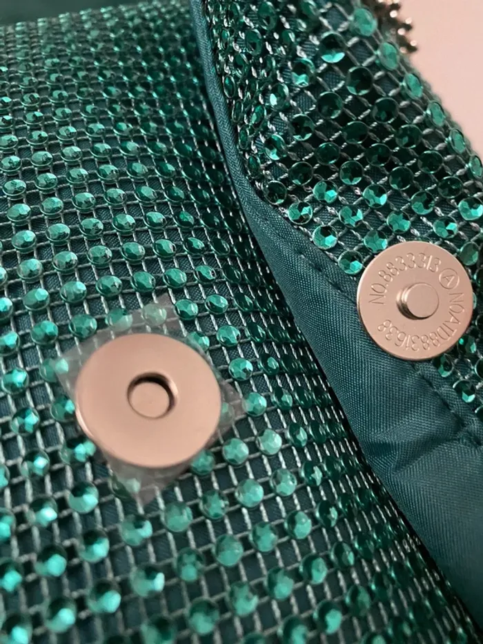 Sac à main baguette strass vert Primark - photo numéro 5