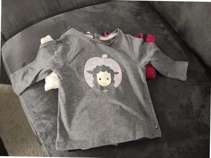 Lot 4 tee-shirts manches longues 6 mois - photo numéro 4