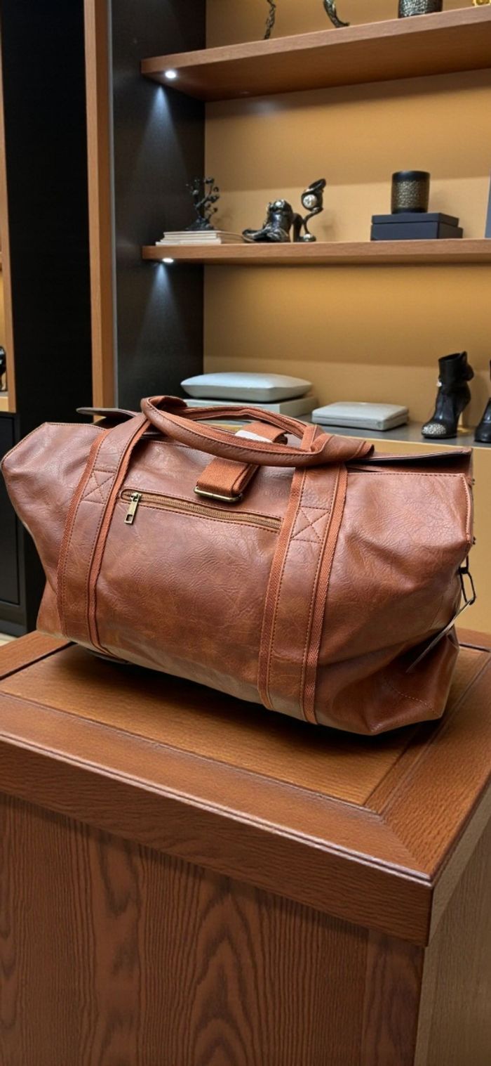 Sac de voyage en cuir pu lisse haute qualitie - photo numéro 5