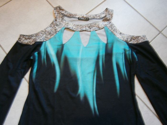 Top ML noir/vert SHEILAY Taille L/40 - photo numéro 6