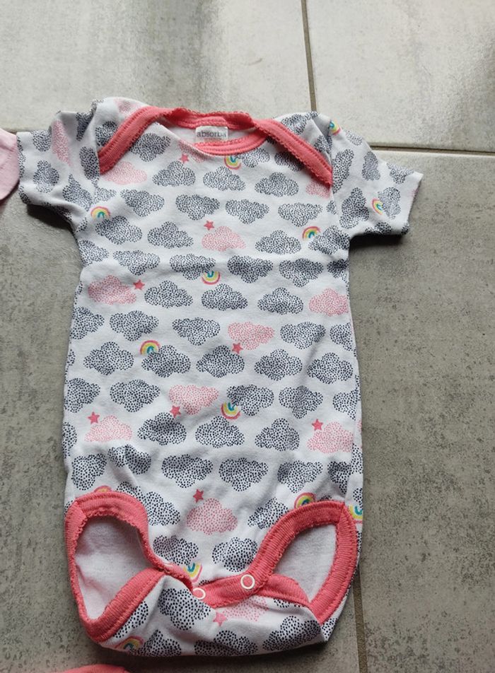 Lot de 3 bodys manches courtes 6 mois absorba - photo numéro 2