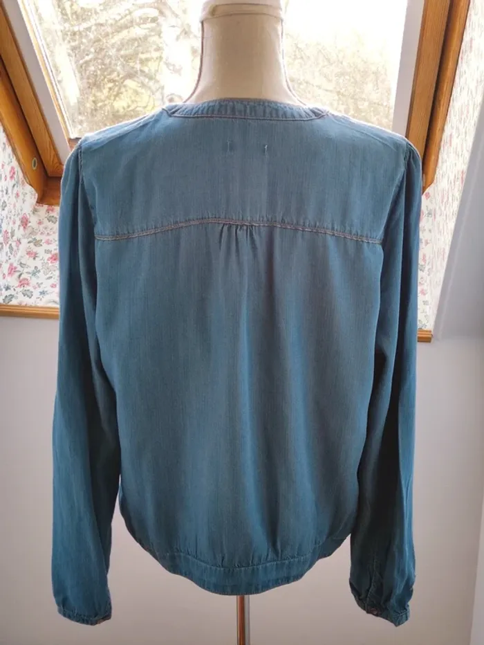 👄 magnifique bombers en lyocell indigo 💐 44/42 neuf avec étiquette - photo numéro 6