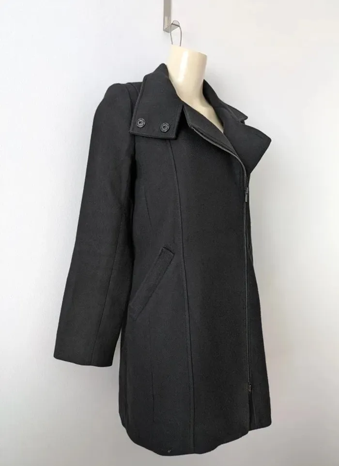 Manteau zippé demi saison 50% laine 50% coton - Comptoir des cotonniers - taille XS - photo numéro 3